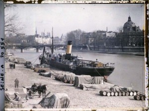 Paris en couleur port du Louvre en 1900 Fonds Albert Kahn